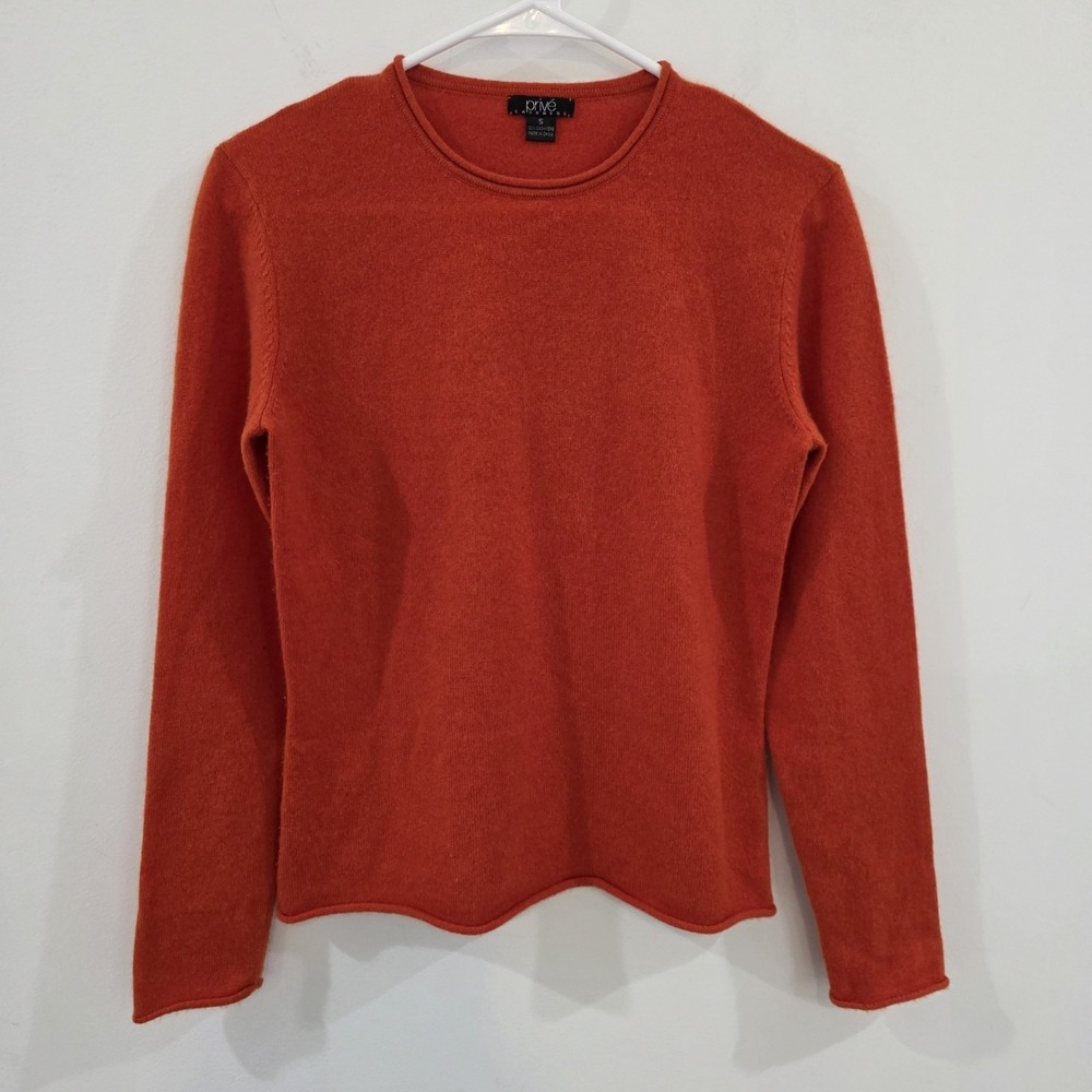 Prive Womens Roll Neck‎ Cashmere Sweater Size Small Orange Cozy Quiet Luxury